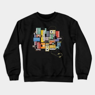 Electronic Musician Synthesizers and Drum Machine Dj Crewneck Sweatshirt